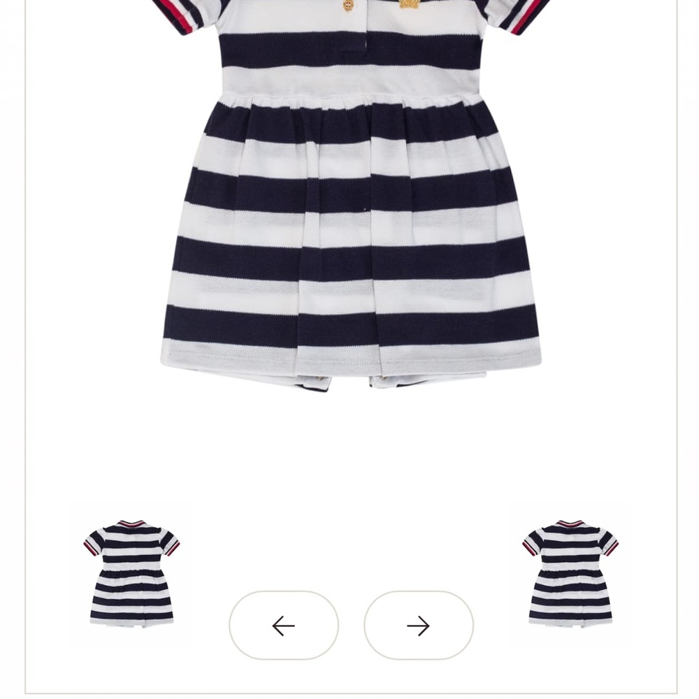 Versace Kids Striped Dress - Navy and White